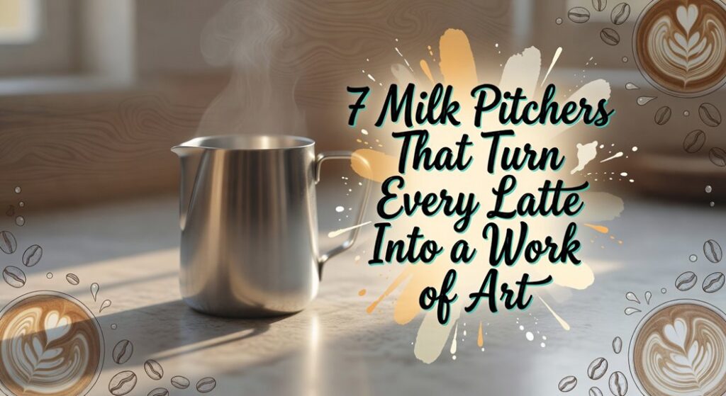 artistic latte milk pitchers