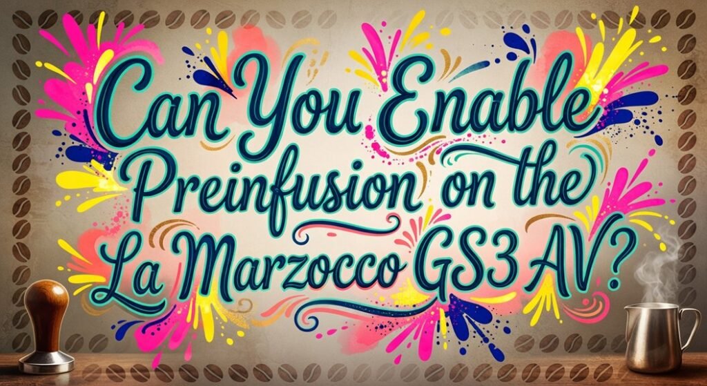 enable preinfusion on gs3